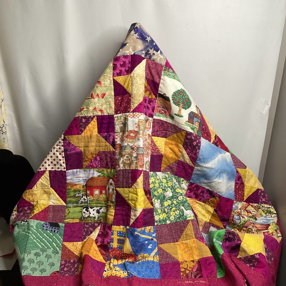 Handmade Pieced Coverlet - Picture 2 of 9